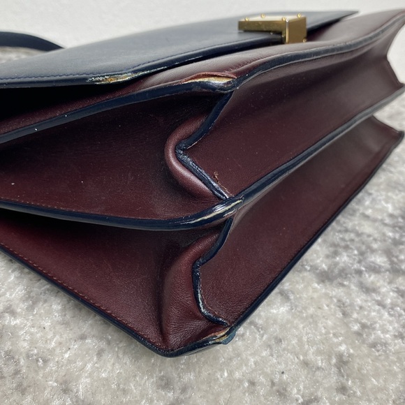 Celine Bicolor Calfskin Leather Medium Case Bag - Picture 6 of 15